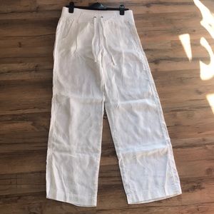 Athleta White Linen Pants Size 8